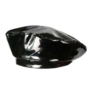 Béret style capitaine vernis noir